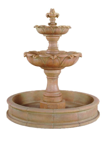 Gardenia Pond Cast Stone Outdoor Fountain Fountain Tuscan